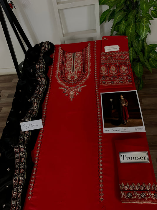 Bahaar Embroidery Touch – Dhanak 3PC Suit