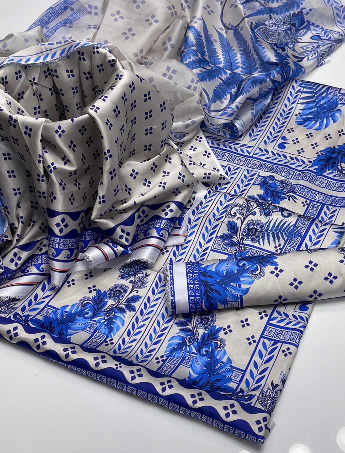Blue Digital Printed 3-Piece Suit