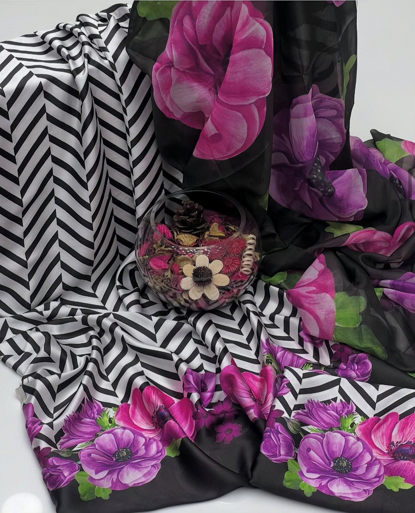 Chevron Stripe 3-Piece Printed Suit