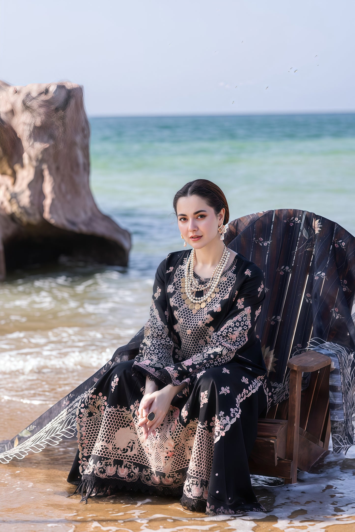 Qalamqar 7045 - Winter Collection 2025 | Heavy Embroidered Dhanak Suit