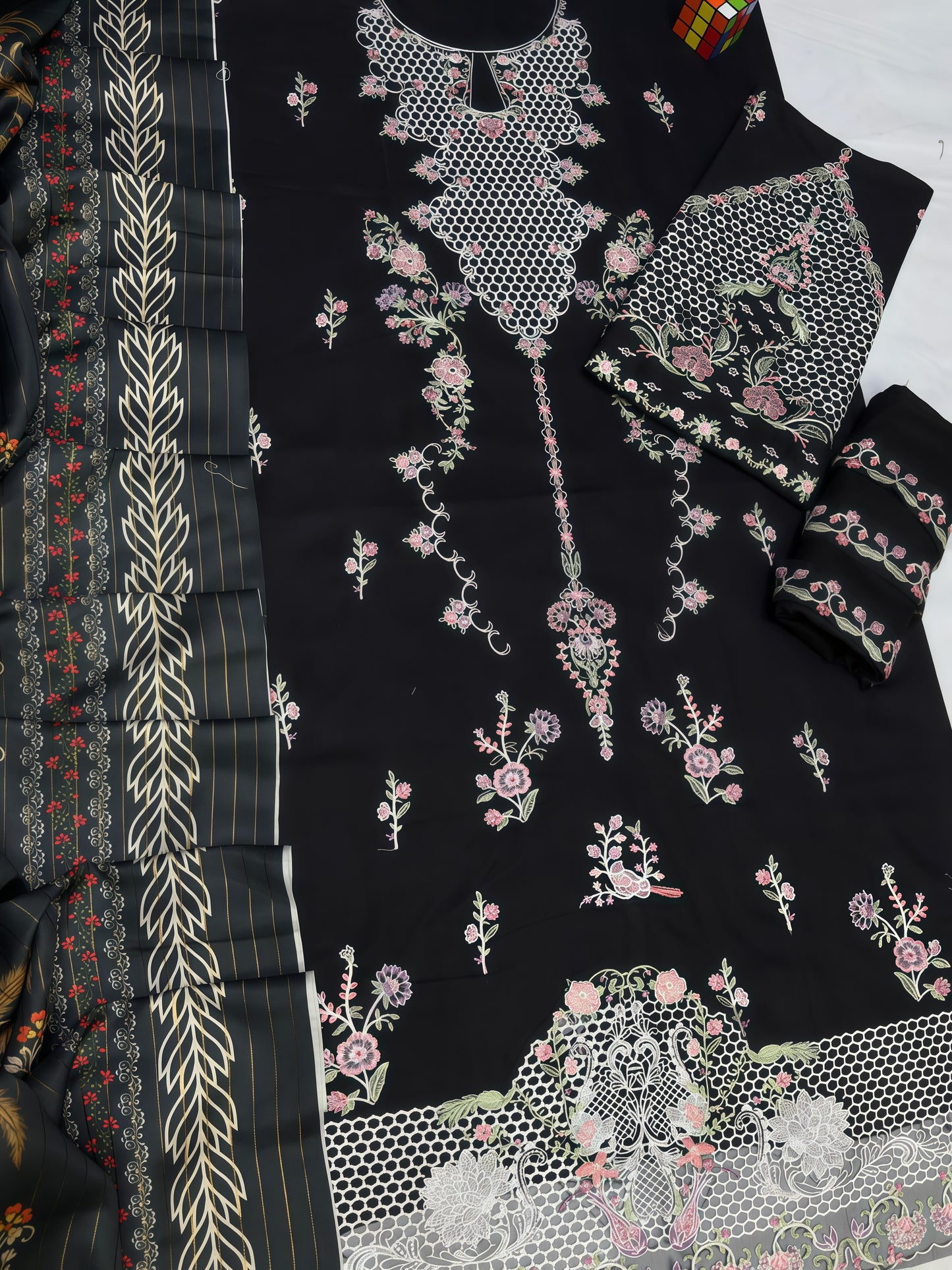 Qalamqar 7045 - Winter Collection 2025 | Heavy Embroidered Dhanak Suit