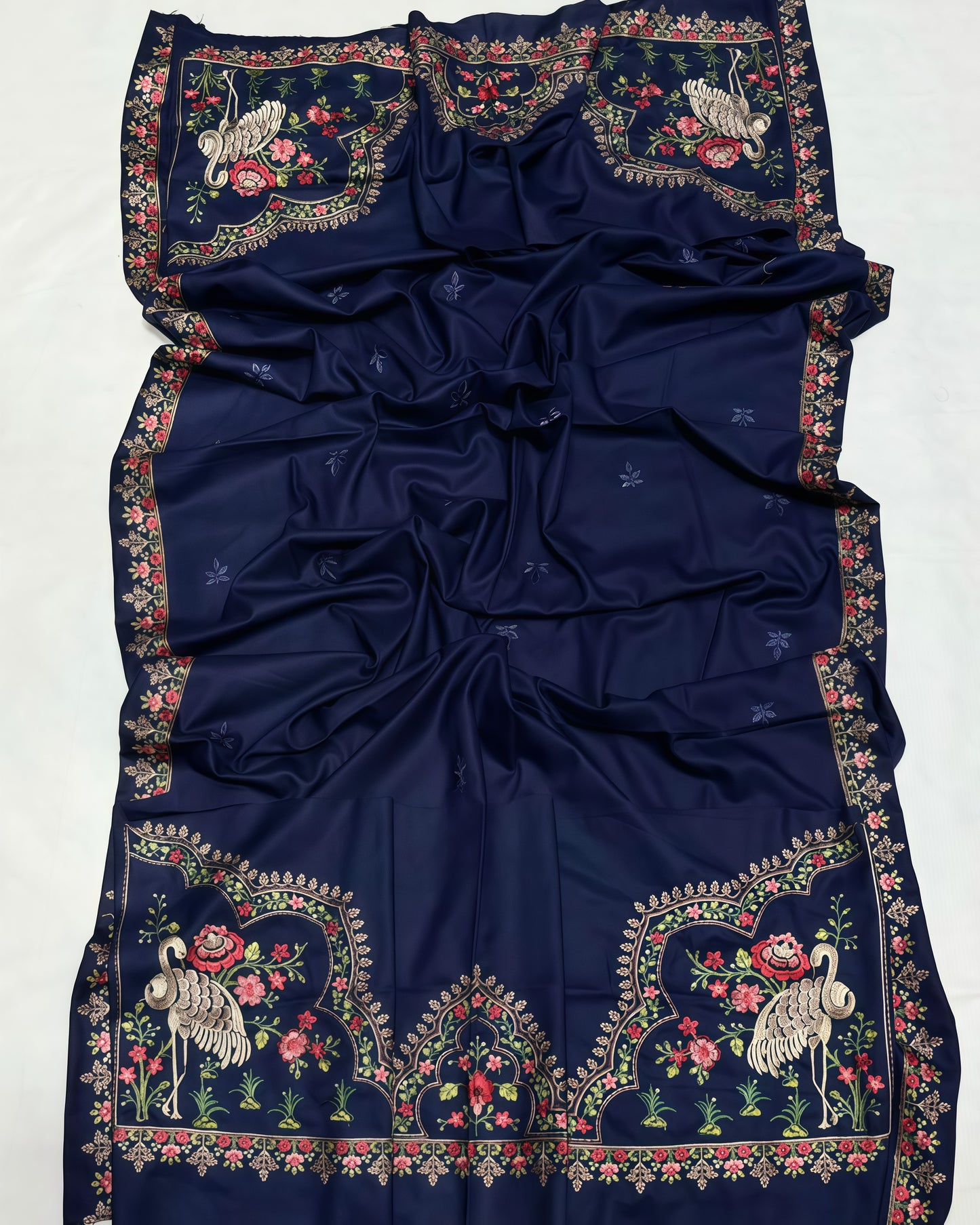 Heavy Embroidered Dhanak Suit with Shawl & Trouser
