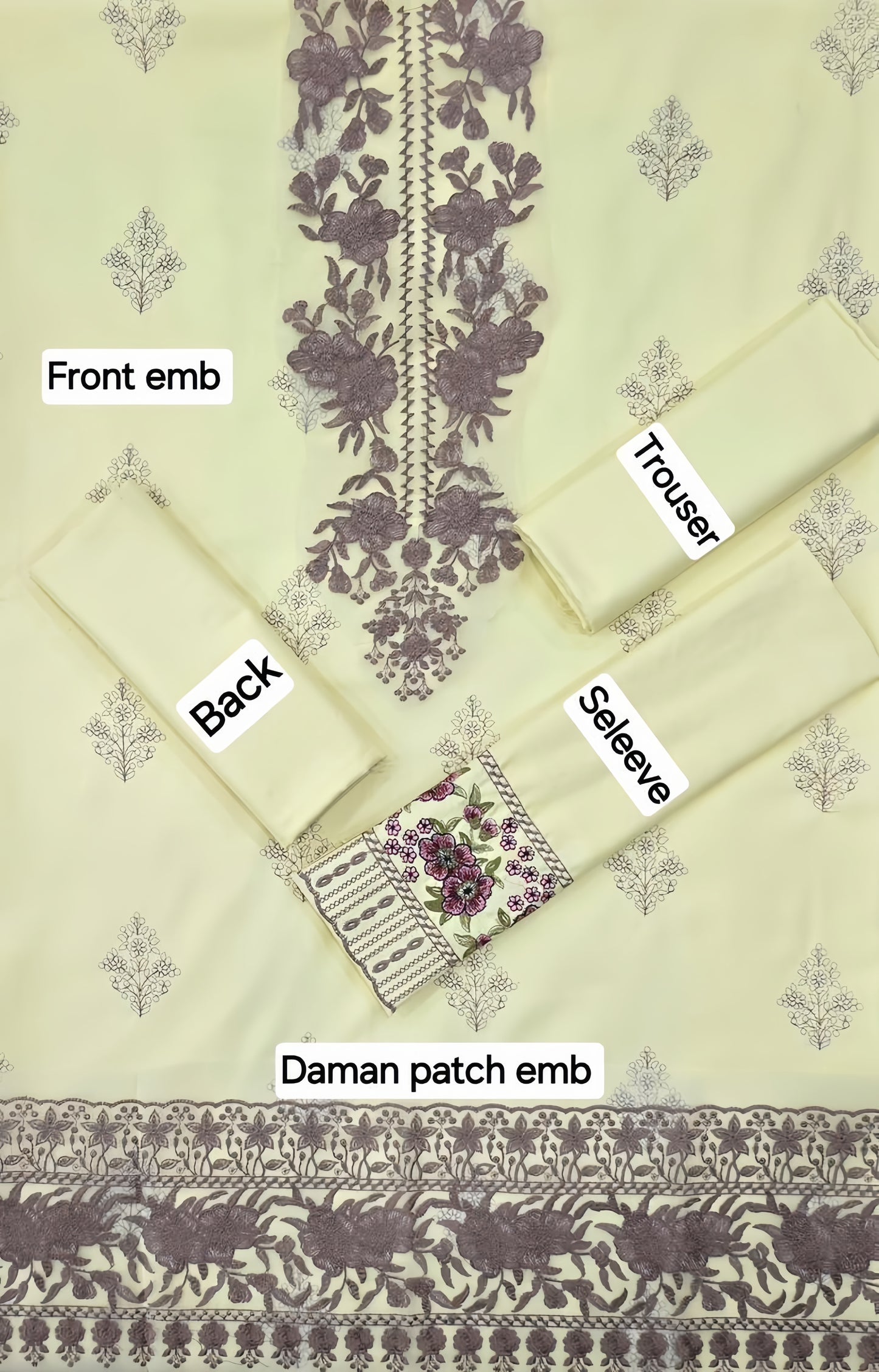 MIX Winter Collection | DHANAK EMB 2PC Full Embroidered Shirt & Trouser