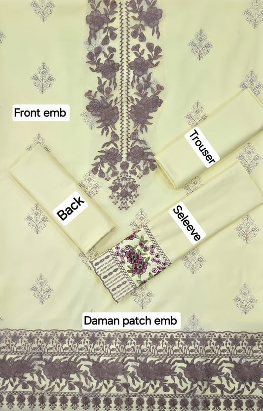 MIX Winter Collection | DHANAK EMB 2PC Full Embroidered Shirt & Trouser