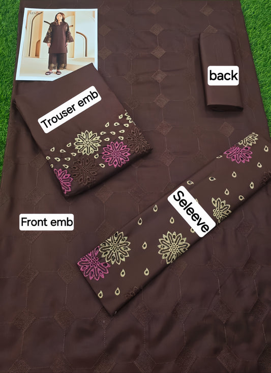 MIX Winter Collection | DHANAK EMB 2PC Full Embroidered Shirt & Trouser