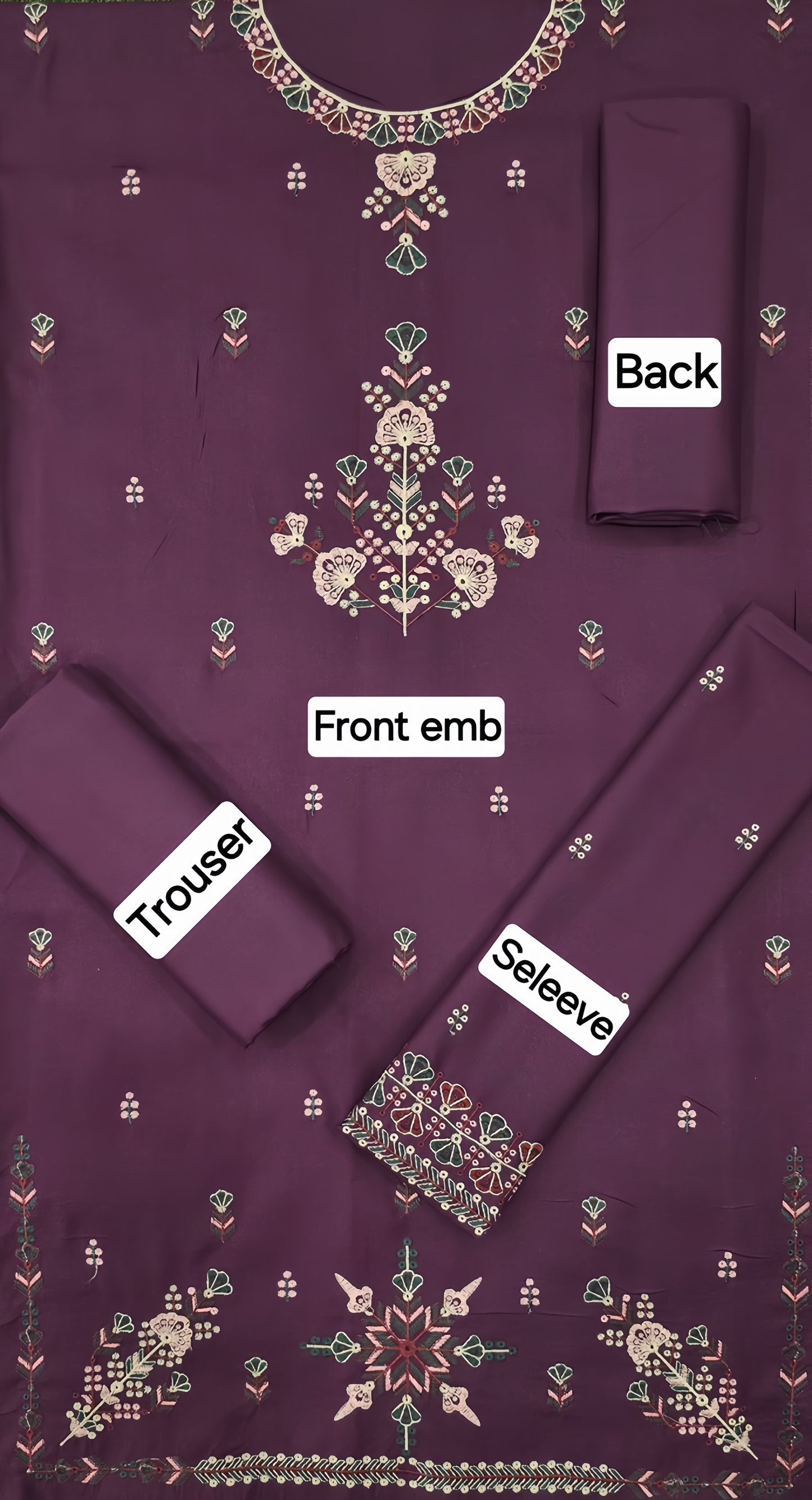 MIX Winter Collection | DHANAK EMB 2PC Full Embroidered Shirt & Trouser