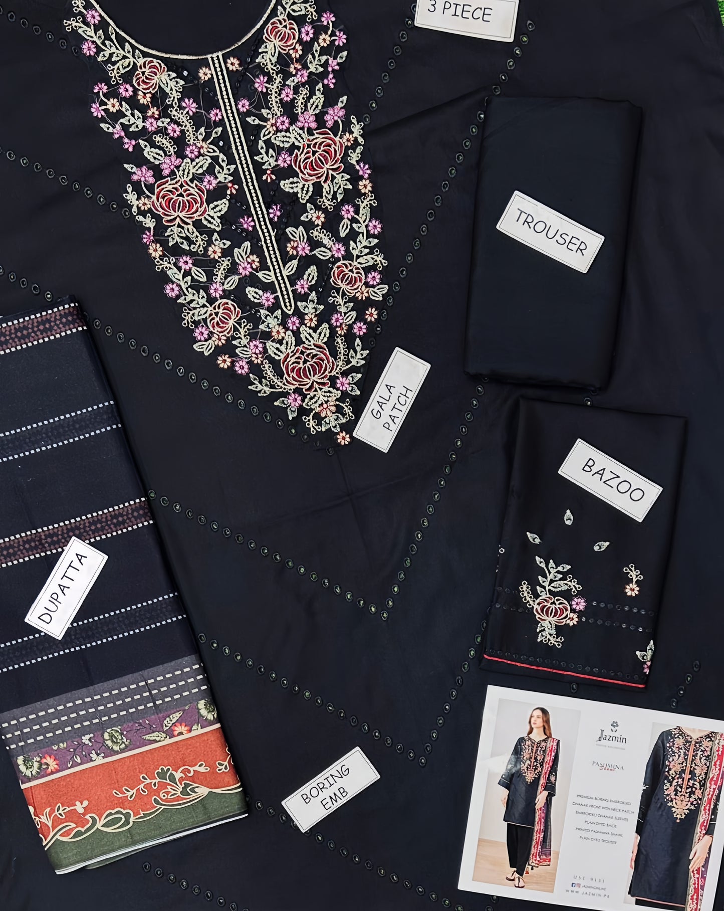 Jazmin Most Demanding Edition - 3PCS Unstitched Dhank Suit
