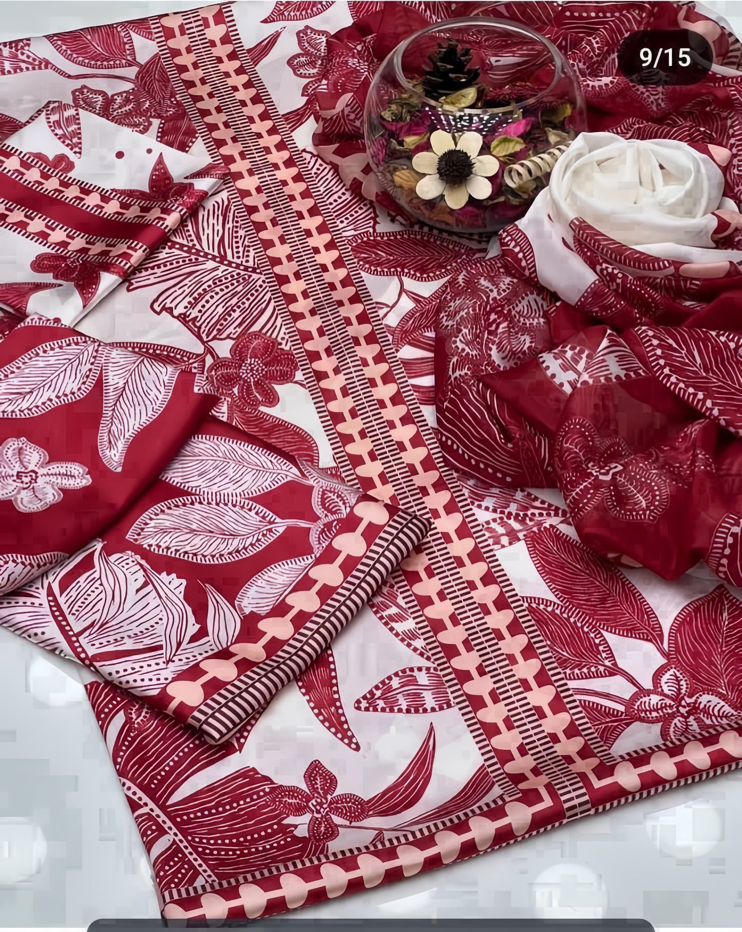 New Arrival - Tie & Dye Digital Printed 3PC Shamooz Silk