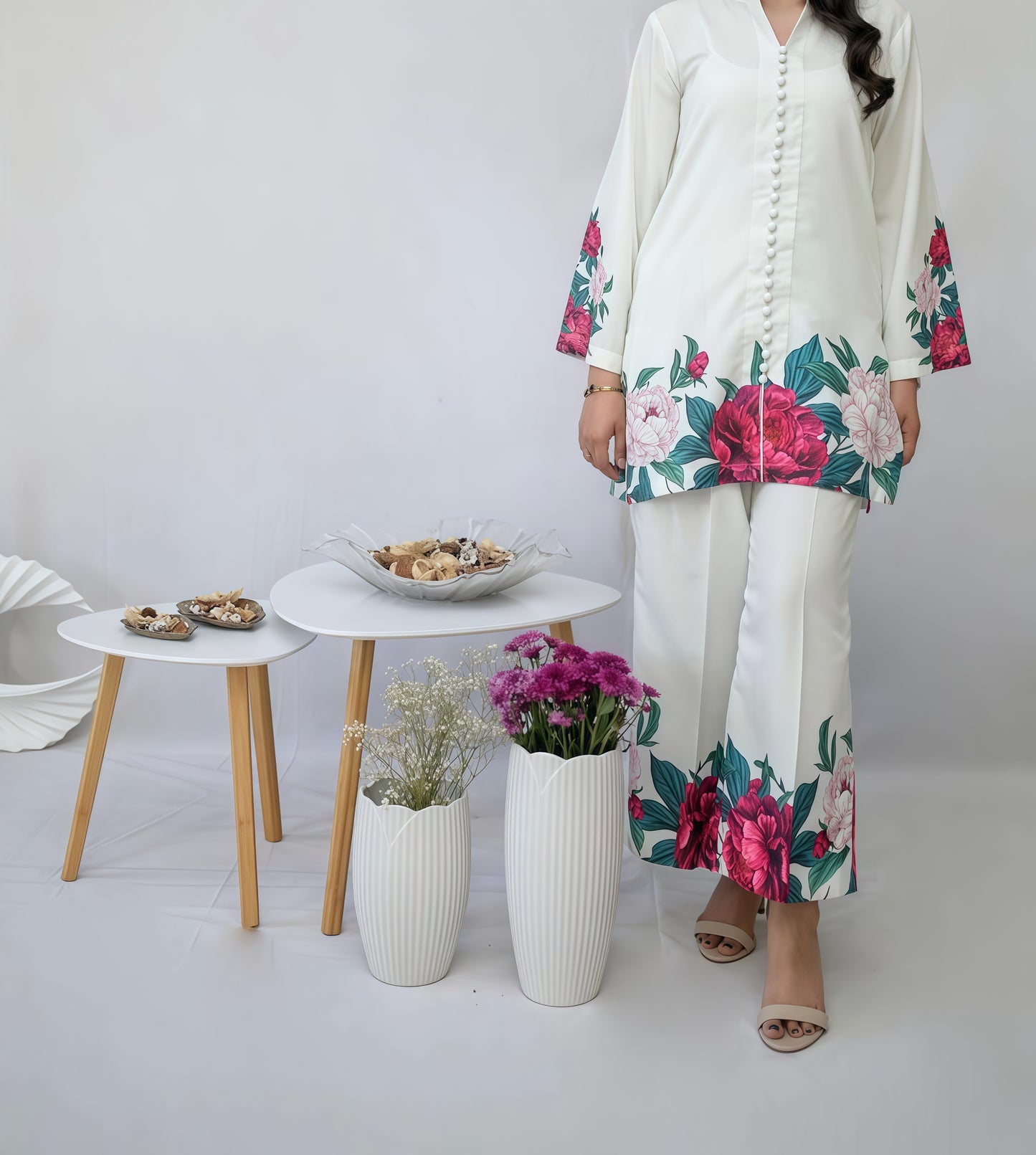 New Arrival - Tie & Dye Digital Printed 3PC Shamooz Silk
