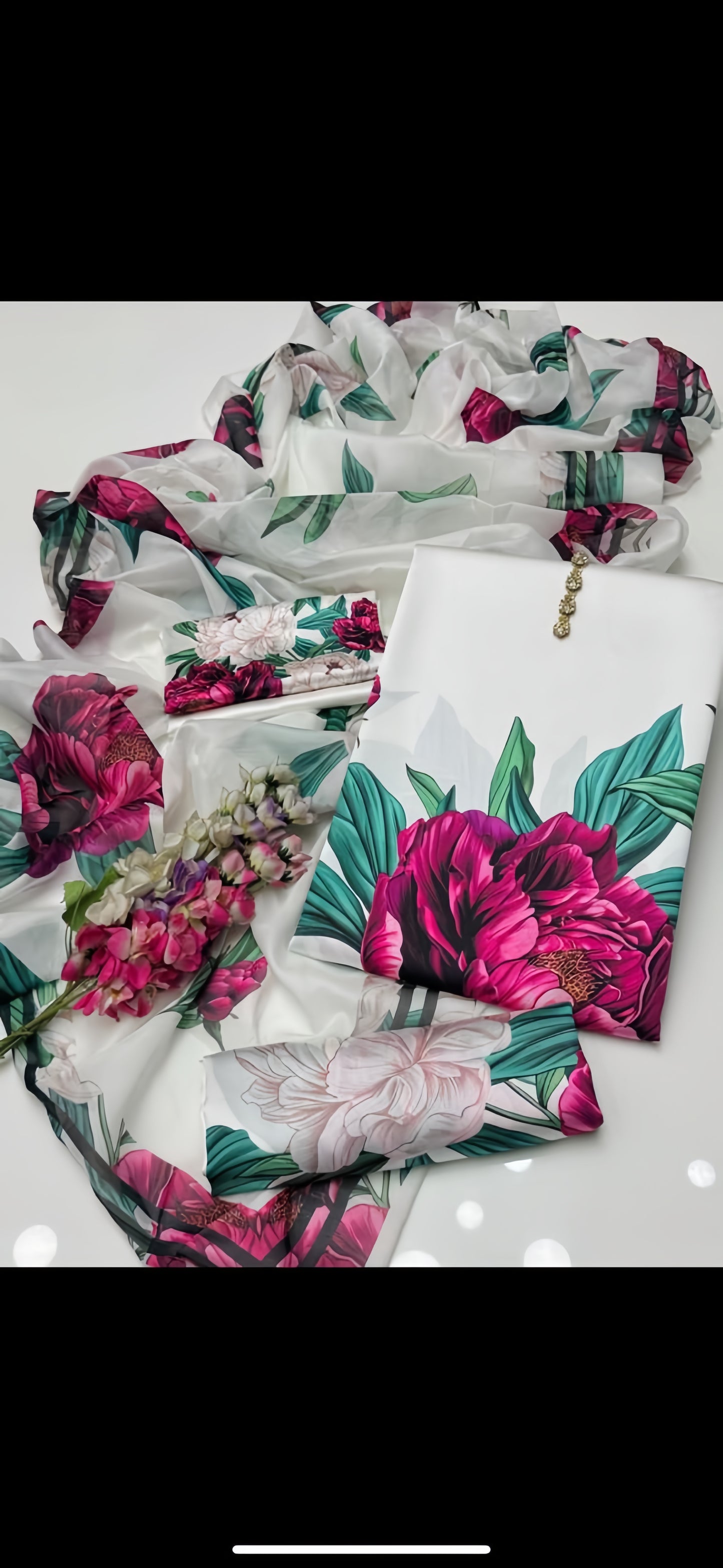 New Arrival - Tie & Dye Digital Printed 3PC Shamooz Silk