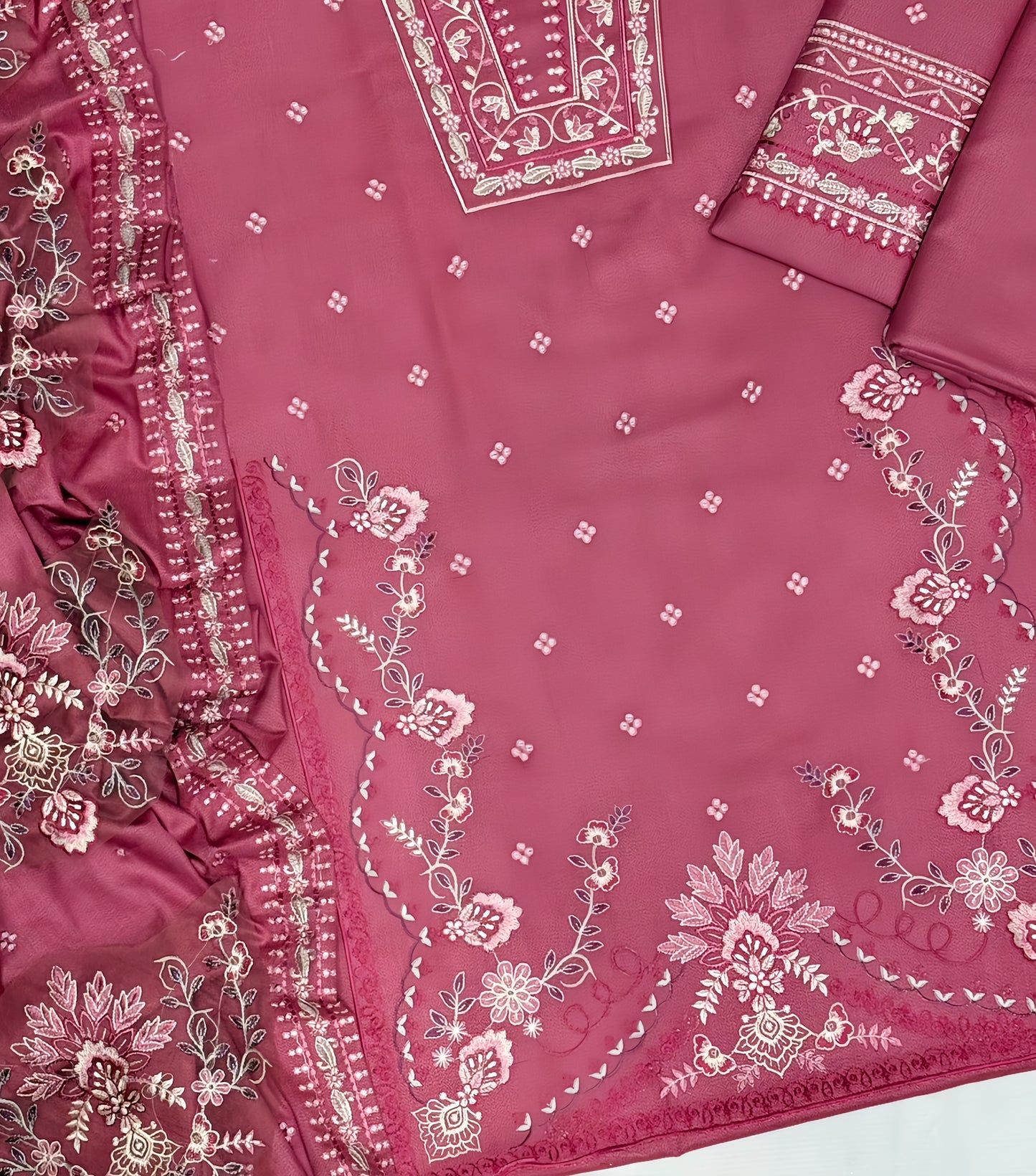Coco 802 Winter Collection - Full Embroidered Dhank Suit with Shawl
