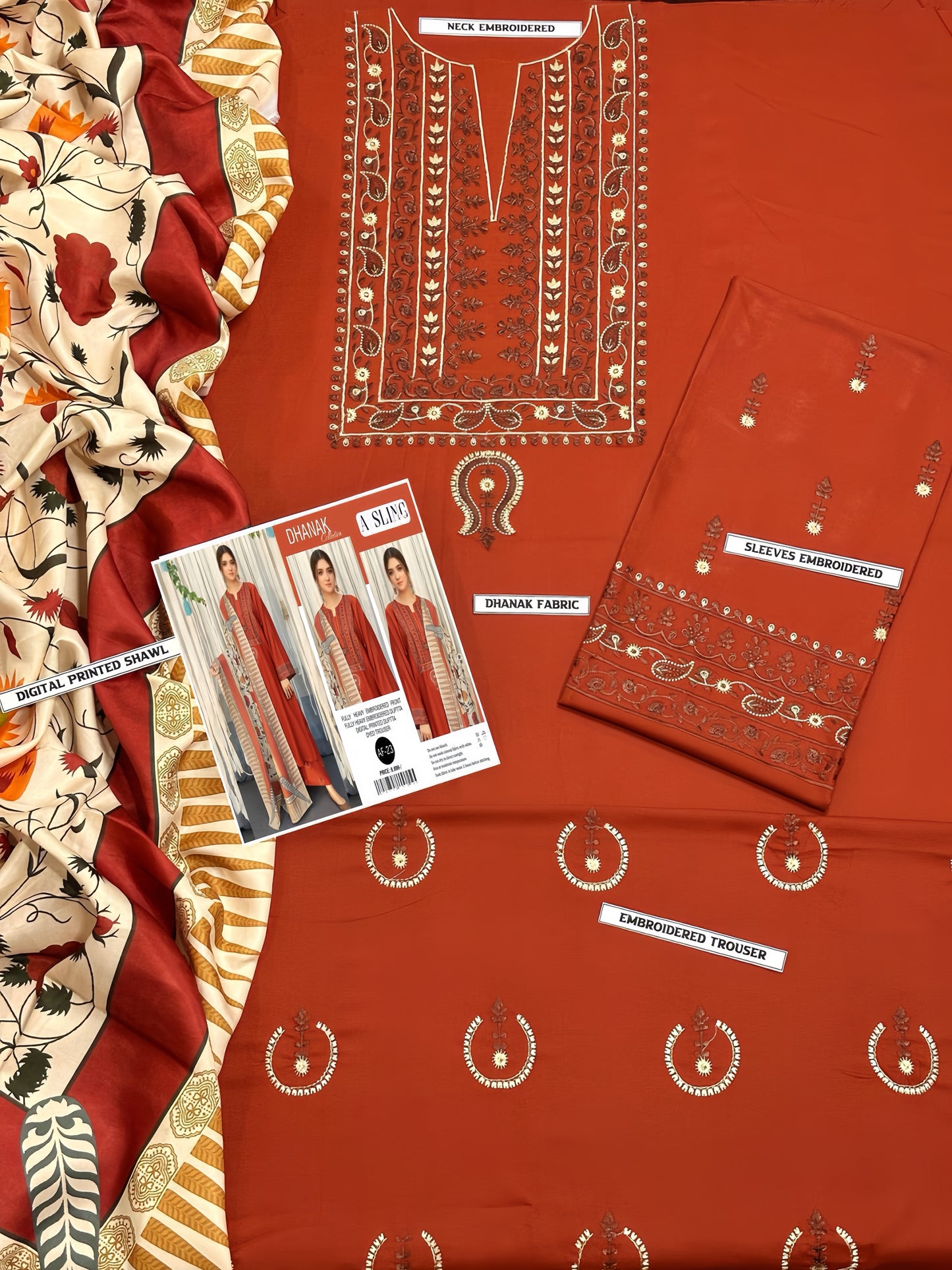 Aisling Most Demanding Edition - 3PCS Unstitched Dhank Suit