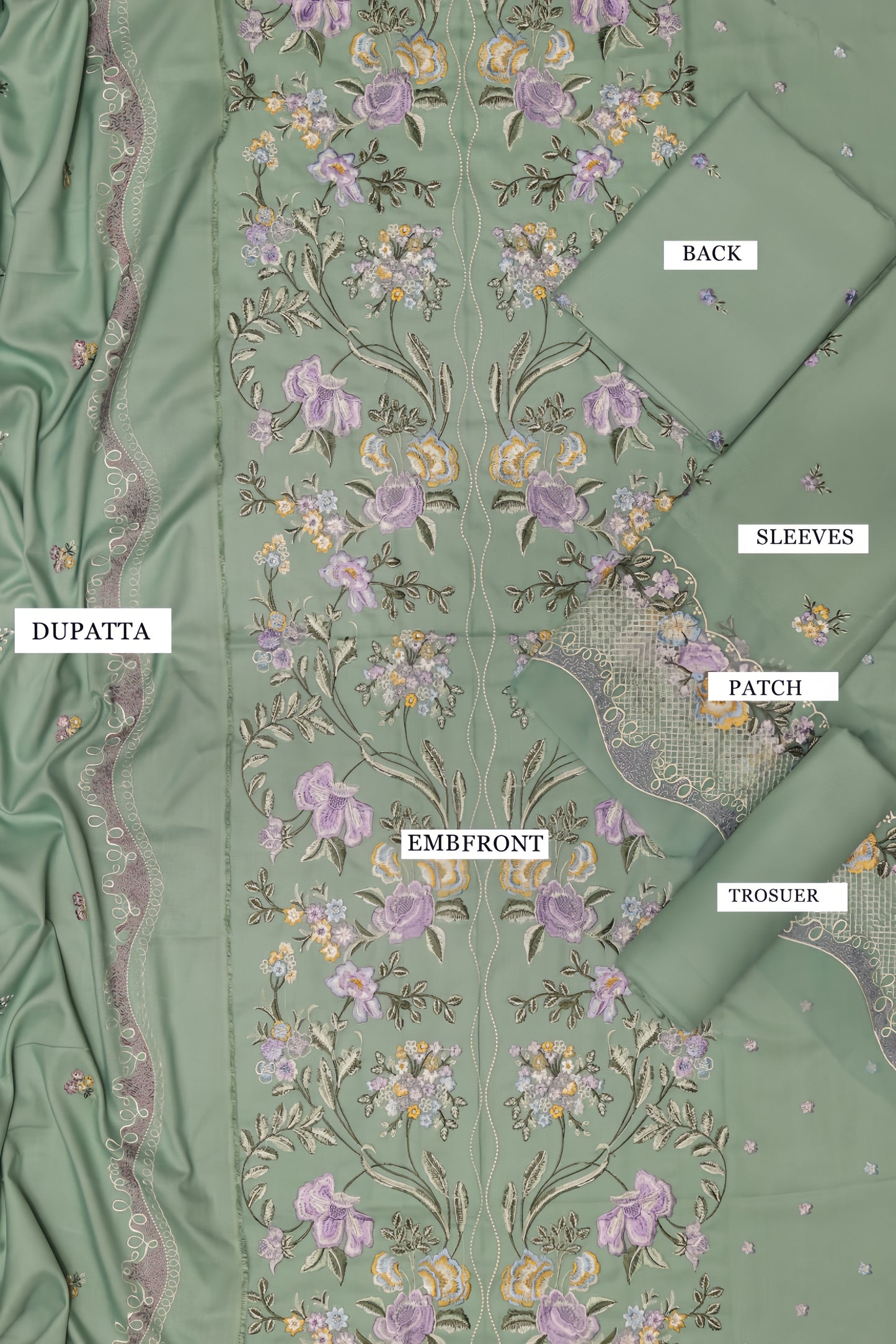"Elegant Multi-Embroidered Winter Shawl Suit