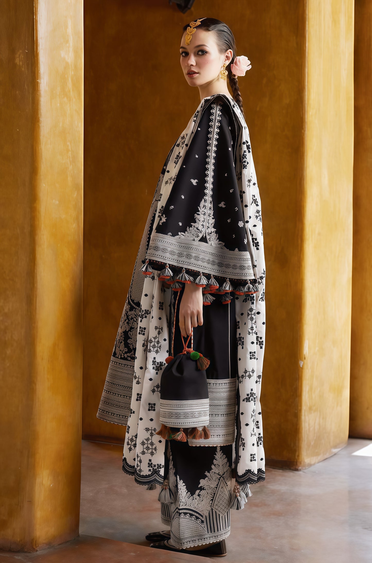 Hussain Rehar 5239 – Premium Dhanak Embroidered 3PC Winter Set with Shawl