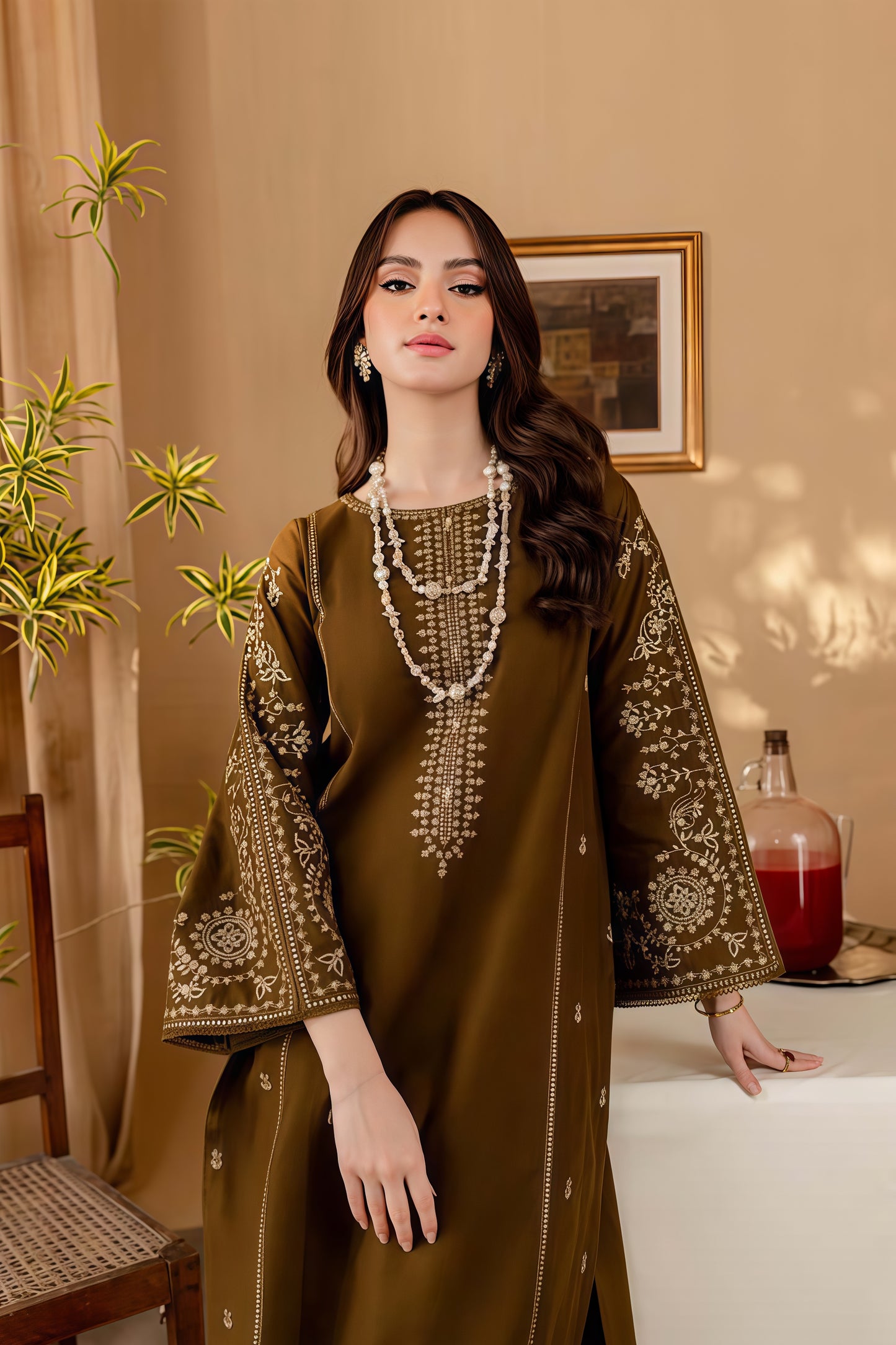 Fully Embroidered DHANAK 2Pc