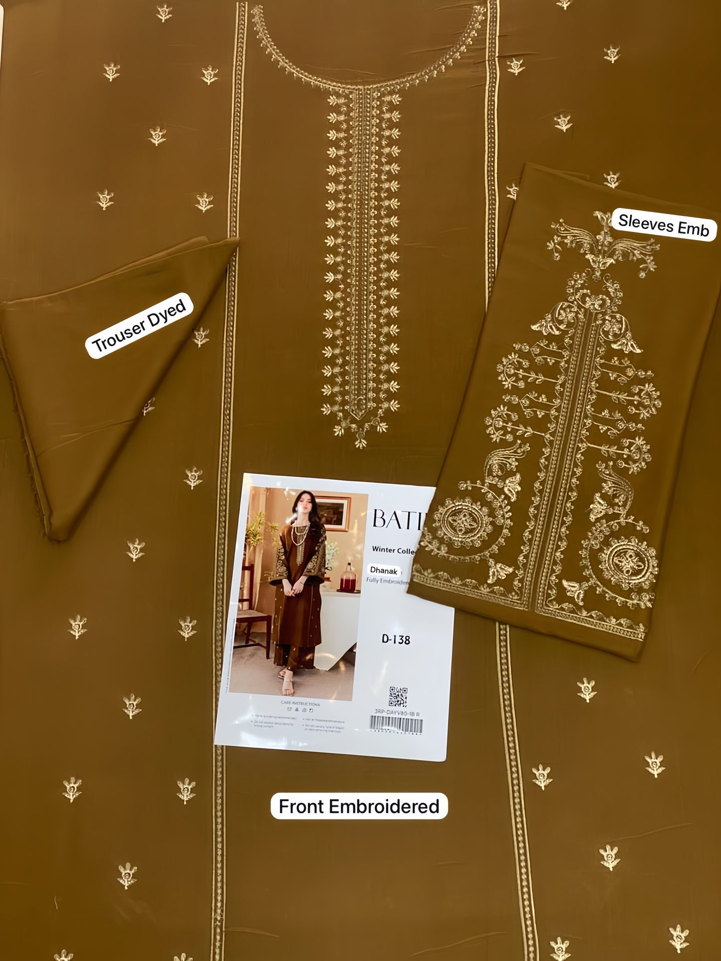 Fully Embroidered DHANAK 2Pc