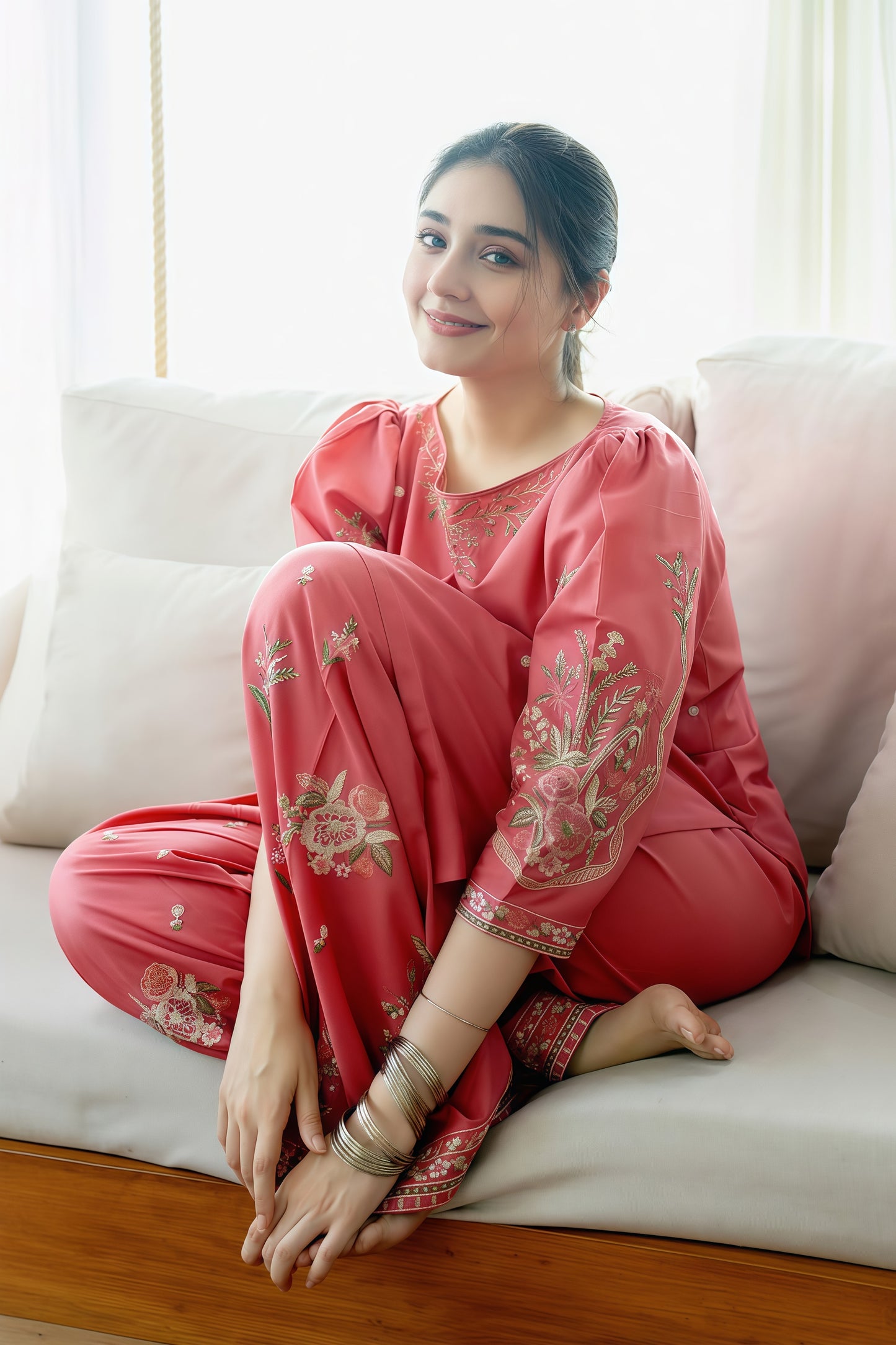 Fully Embroidered DHANAK 2Pc