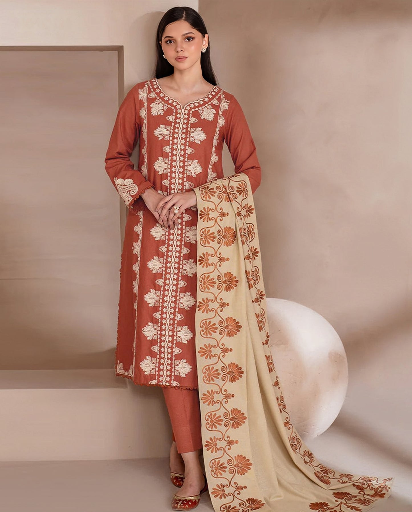 Aafreen Heritage Look – Dhanak 3PC Suit