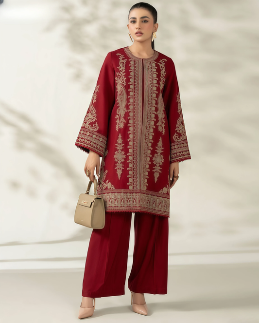 MIX Winter Collection | DHANAK EMB 2PC Full Embroidered Shirt & Trouser