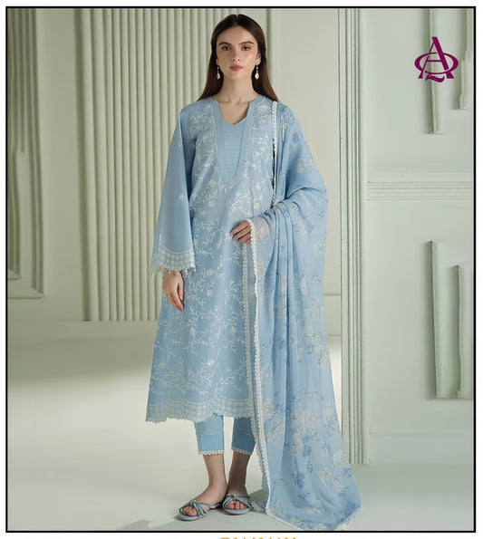 Cross Stich Dhanak Embroided Suit