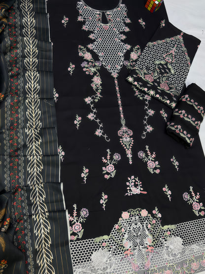 Qalamqar 7045 - Winter Collection 2025 | Heavy Embroidered Dhanak Suit