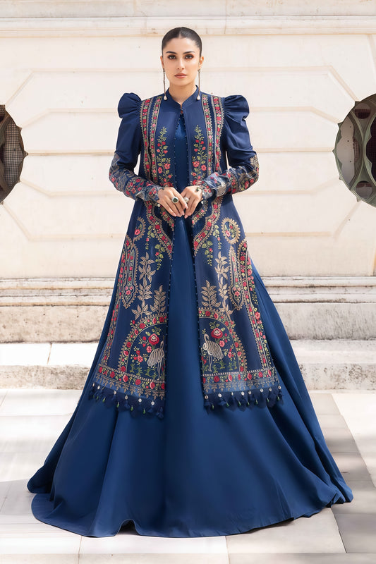 Heavy Embroidered Dhanak Suit with Shawl & Trouser