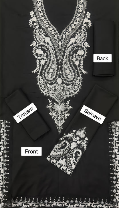 Dhanak Embroidered 2PC Suit | Full Embroidered Shirt