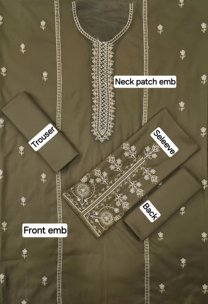 MIX Winter Collection | DHANAK EMB 2PC Full Embroidered Shirt & Trouser