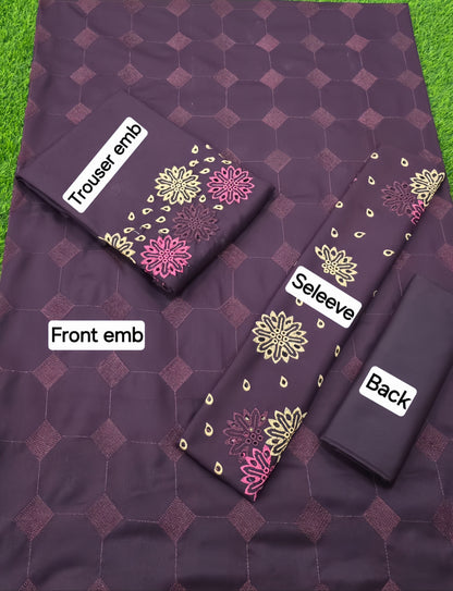 MIX Winter Collection | DHANAK EMB 2PC Full Embroidered Shirt & Trouser