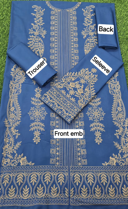 MIX Winter Collection | DHANAK EMB 2PC Full Embroidered Shirt & Trouser