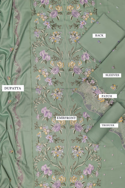 "Elegant Multi-Embroidered Winter Shawl Suit