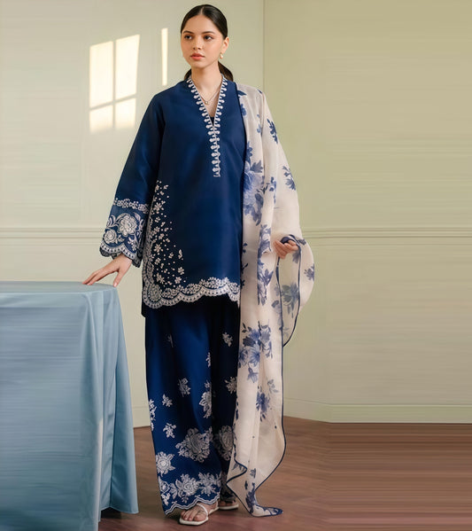Exquisite Winter Embroidered 3PC Set – Dhanak Embroidered Shirt
